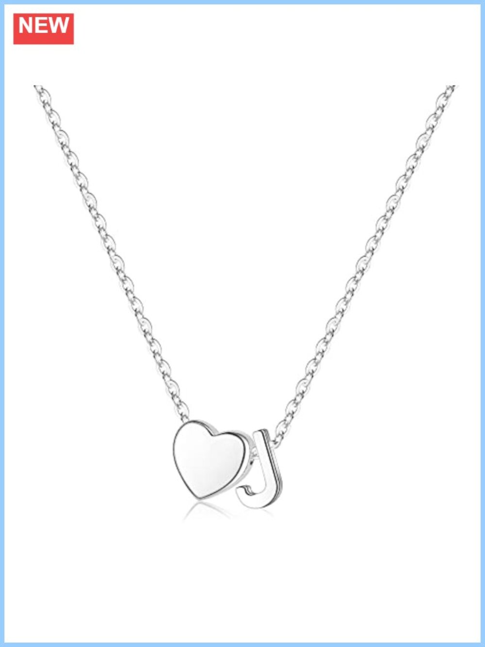 S925 Sterling Silver Heart Initial Necklace for Women, Birthday Gift